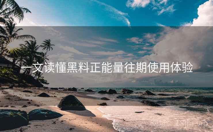 一文读懂黑料正能量往期使用体验