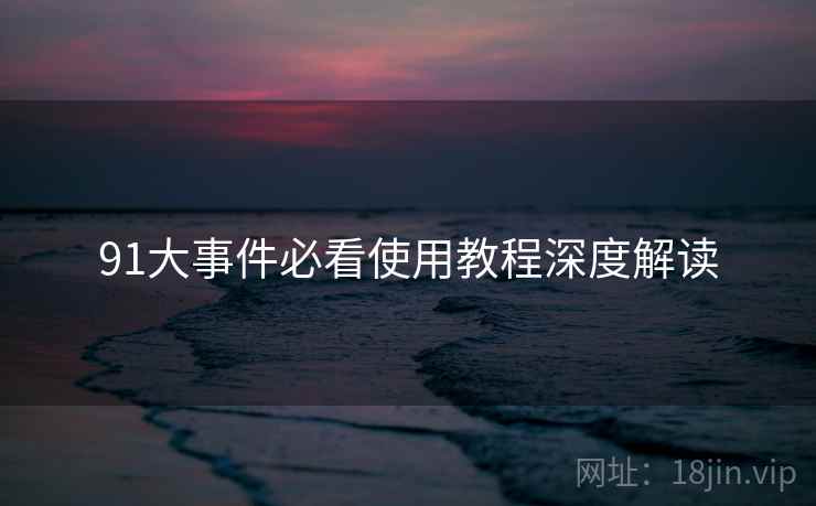 91大事件必看使用教程深度解读