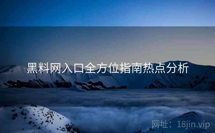 黑料网入口全方位指南热点分析